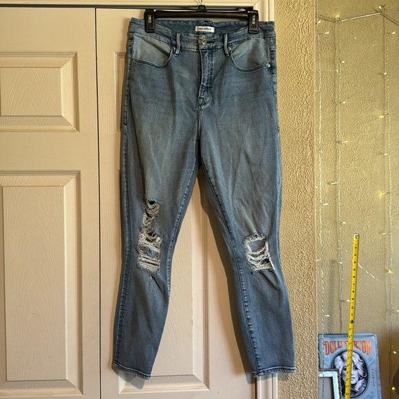 GOOD AMERICAN HIGH WASTED DENIM SKINNY JEANS LIGHT SIZE 14 - Picture 3 of 5